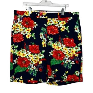RLX Ralph Lauren Men's Floral Print Golf Shorts Size 38 Navy Red Yellow White